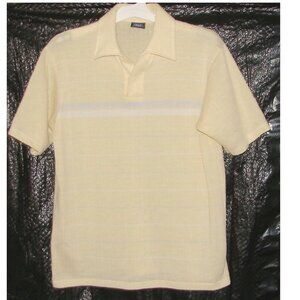 Vtg 1970's Mervyns Polo Shirt, XL, Yellow Collared Short Sleeve, Stripe, USA